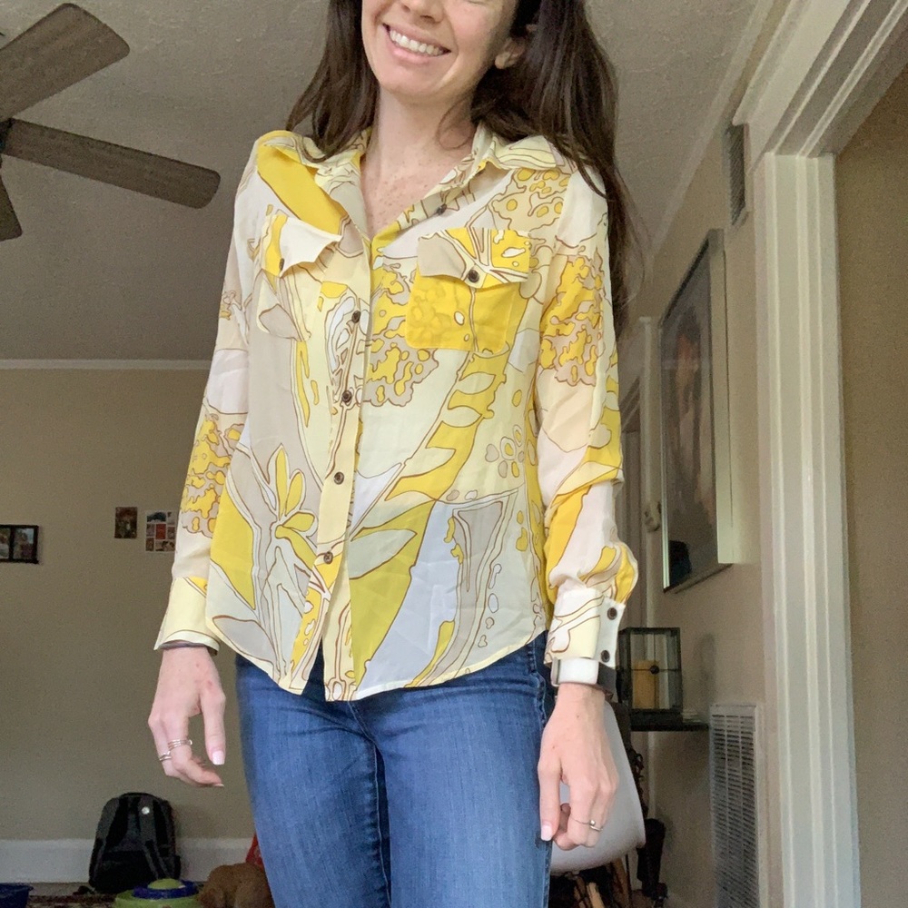 Yellow pattern vintage Anne Klein